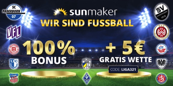 Sunmaker 100% + 5€ Gratiswette