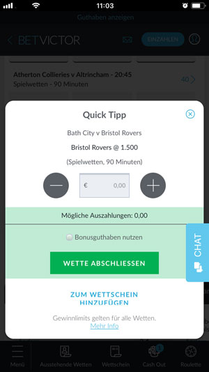 BetVictor apk Android iOS Wettschein