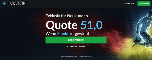 BetVictor Quotenboost Frankfurt Hoffenheim