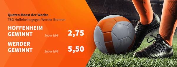 Betsson Quotenboost der Woche Hoffenheim Werder Bremen