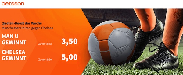 Betsson Quotenboost der Woche Manchester United Chelsea