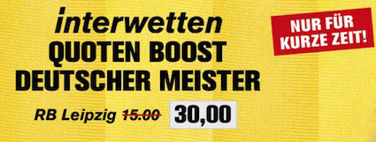 Interwetten Quotenboost Deutscher Meister Wette RB Leipzig