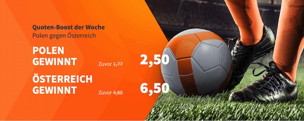 Betsson Polen - Österreich Quoten Boost der Woche