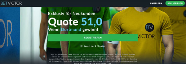 BetVictor verbesserte Quote BVB besiegt Gladbach