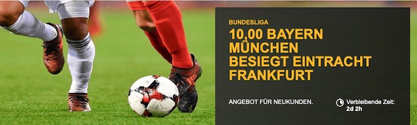 Betfair Eintracht Frankfurt - Bayern München erhöhte Quote wetten
