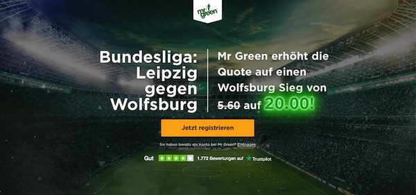 Mr Green Leipzig Wolfsburg verbesserte Quote