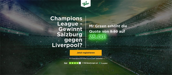 Mr Green Quotenboost Salzburg Sieg Liverpool