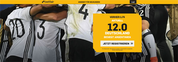 Betfair Topquote DFB Sieg Argentinien ohne Risiko
