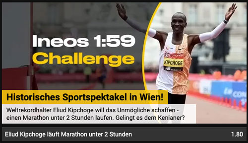 Bwin Marathon Weltrekord Wetten Kipchoge Wien 1:59 Challenge