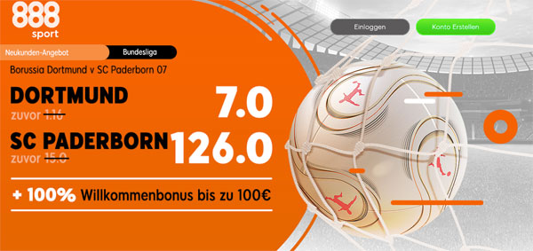 888sport verbesserte Quoten Dortmund - Paderborn Wetten