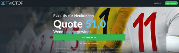 BetVictor verbesserte Quote Leipzig - Benfica Wetten