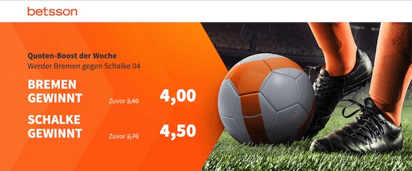 Betsson Werder Bremen Schalke 04 Quotenboost wetten