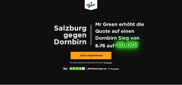 Mr Green Eishockey Salzburg Dornbirn Quotenboost wetten