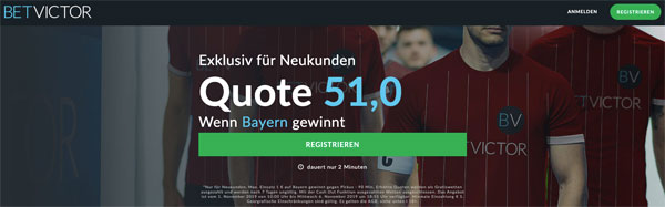 BetVictor Quote Bayern besiegt Piräus