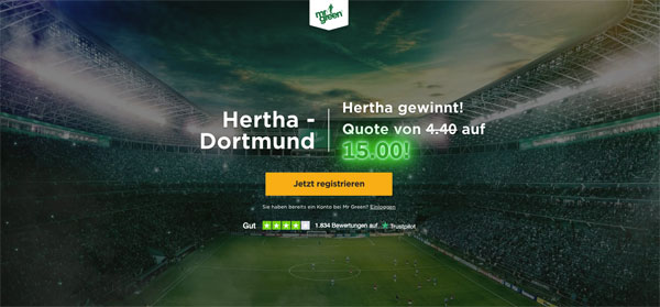 Mr Green Boost Hertha besiegt Dortmund