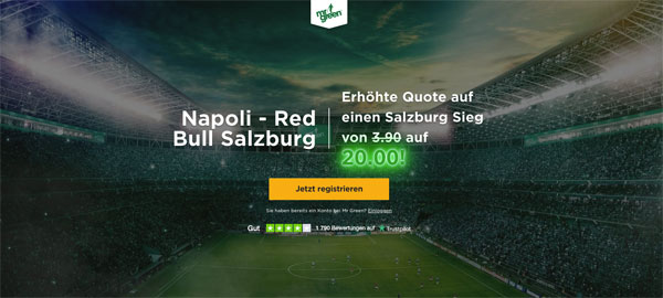 Mr Green verbesserte Quote Napoli Salzburg Wetten