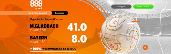 888sport Mönchengladbach Bayern Quotenboost