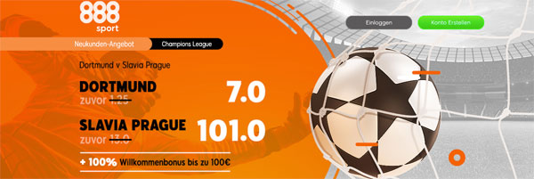 888sport Topquoten Dortmund - Slavia Prag Wetten