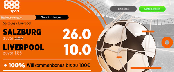 888sport Salzburg - Liverpool Wetten verbesserte Quote