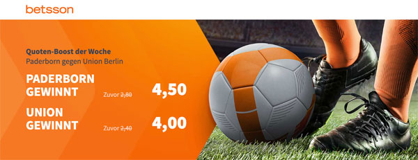 Betsson Wetten Paderborn - Union Berlin Quoten Boost