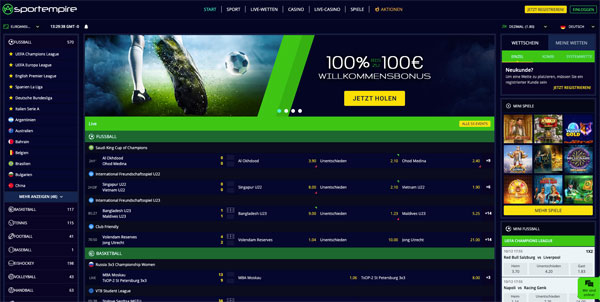 Sportempire Homepage