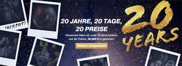bet at home 20 Jahre Kalender Adventskalender Weihnachten Gewinnspiel