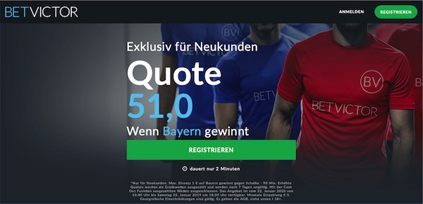 BetVictor Bayern München Schalke 04 verbesserte Quote wetten