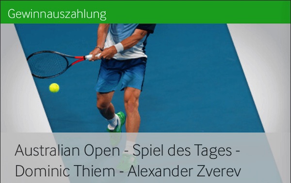 Betway Wetten Thiem Zverev erster Satz gewinnt