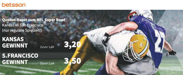 Betsson verbesserte Quoten Super Bowl LIV 49ers vs. Chiefs