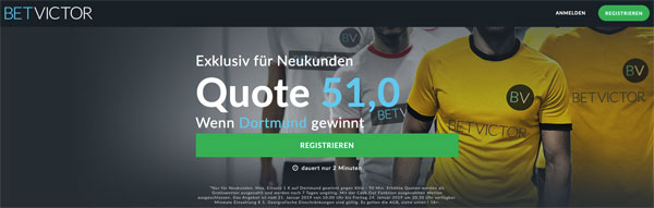 BetVictor verbesserte Quote Dortmund besiegt Köln