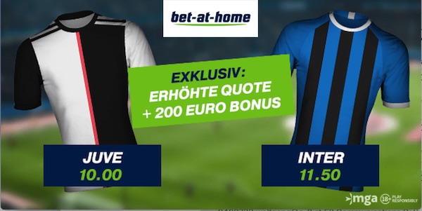 Bet-at-home Derby d'Italia Juve Inter verbesserte Quoten wetten
