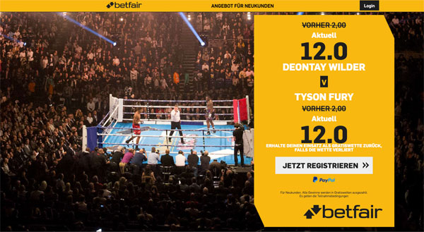 Deontay Wilder - Tyson Fury Wetten Quoten Boost Betfair