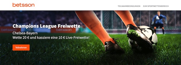 Betsson Chelsea Bayern live Freiwette wetten