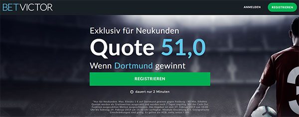 betvitor topquote dortmund - freiburg wetten