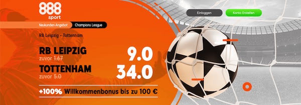 888sport Leipzig Tottenham verbesserte Quoten wetten