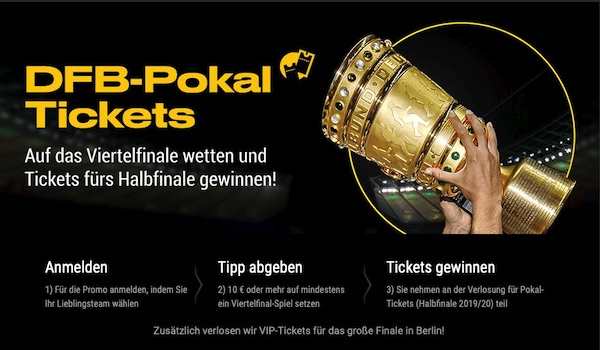 Bwin DFB Pokal Viertelfinale Tickets gewinnen wetten