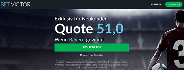 BetVictor Mega-Quote Bayern Augsburg