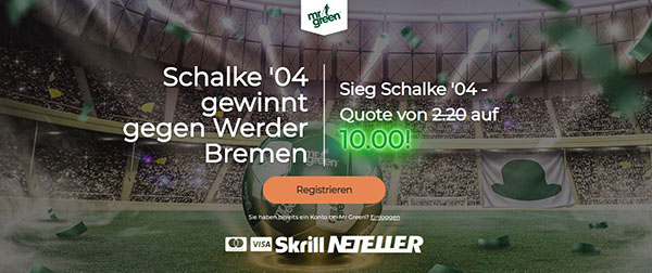 Mr Green verbesserte Quote Schalke - Bremen Wetten
