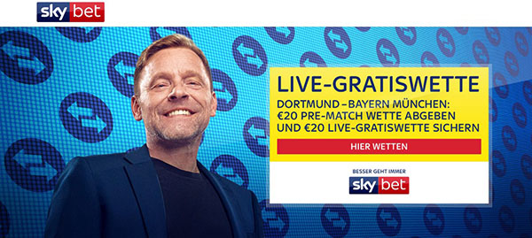 Sky Bet Gratiswette Dortmund - Bayern Klassiker