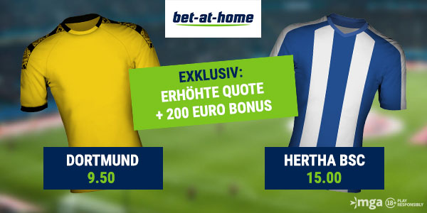 Dortmund - Hertha Wetten verbesserte Quoten Bet at home