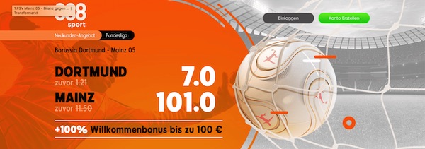 888sport Dortmund Mainz erhöhte Quoten wetten