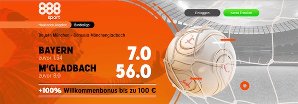888sport Bayern Gladbach erhöhte Quoten wetten