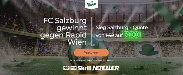Mr Green Salzburg Rapid Wetten erhöhte Quote