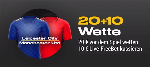 Bwin 20+10 Wette Leicester City Man United Wettguthaben
