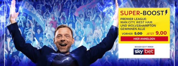 Sky Bet Super Boost Premier League 34. Spieltag verbesserte Quote wetten