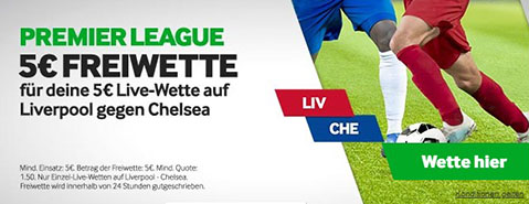 Betway Freebet Livewetten Liverpool Chelsea