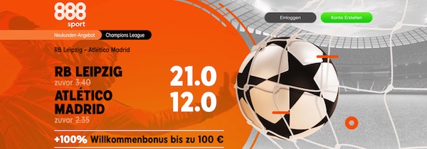 888sport Leipzig Atletico verbesserte Quoten wetten