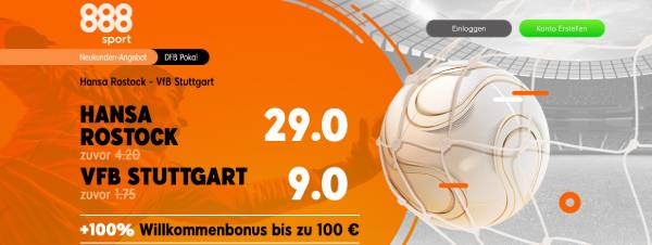 888sport Quoten-Turbo Pokal Rostock - Stuttgart Wetten