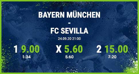 Verbesserte Quoten UEFA Supercup Bayern Sevilla Bet at home
