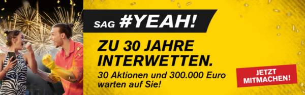 Interwetten Jubiläumskalender 30 Jahre Angebote & Aktionen